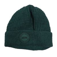 Tmavozelená pletená čepice s nášivkou Tu