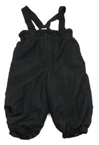 Černé šusťákové zateplené laclové kalhoty H&M