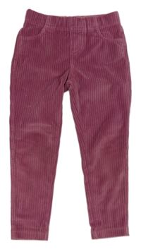 Starorůžové žebrované sametové tregíny