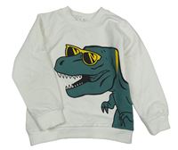 Bílá mikina s dinosaurem Shein