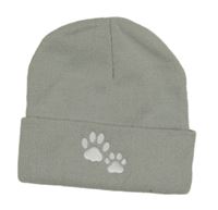 Světlešedá čepice s tlapkami