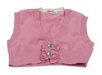 Růžové svetrové propínací bolerko s volánky