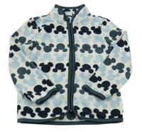 Bílo-modro-černá fleecová propínací mikina s Mickeym Disney