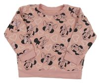 Růžová mikina s Minnie a srdíčky C&A