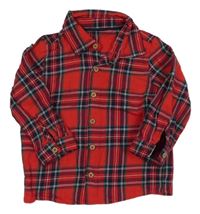 Červeno-černo-bílá kostkovaná košile George