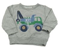 Šedá melírovaná mikina s náklaďákem Next