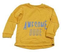 Okrová mikina s nápisem George