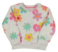 Bílá květovaná mikina Nutmeg