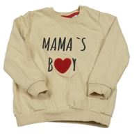 Béžová mikina s nápisem se srdcem So Cute