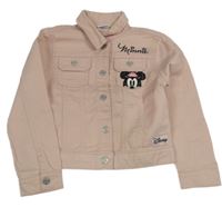 Růžová riflová bunda s Minnie Disney