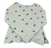 Světlešedá melírovaná lehká mikina s hvězdami H&M