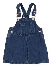 Modré riflové laclové šaty