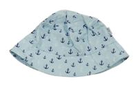 Světlemodrý klobouk s kotvami
