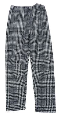 Černo-bílé kostkované legíny Shein