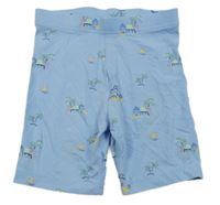 Světlemodré elastické kraťasy s palmami a loďkami George