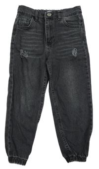 Antracitové boyfriend cuff rifle s prošoupáním