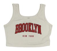Bílý crop top s nápisem shein