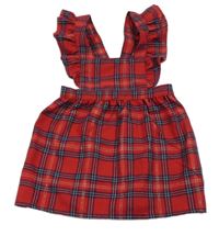 Červeno-tmavomodré kostkované šaty zn. Primark