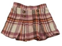 Starorůžovo-smetanová kostkovaná vlněná sukně Primark