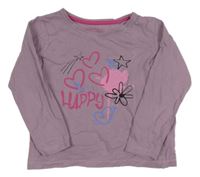 Lila triko s potiskem Primark