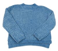 Modrý crop žinylkový svetr C&A