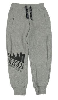 Šedé melírované tepláky s nápisem Pepperts