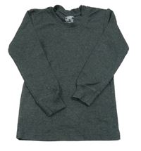 Tmavošedé žebrované thermo triko 