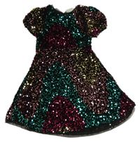 Černo-barevné flitrové šaty Matalan