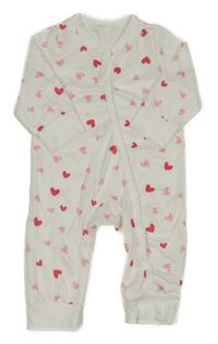 Bílý overal se srdíčky 