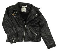 Černý zateplený koženkový křivák orchestra 