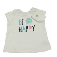 Nové - bílé tričko s nápisem Topomini