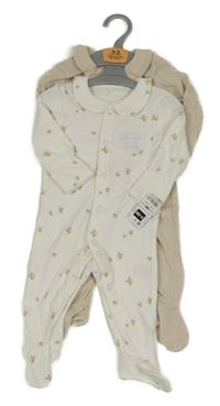 Nové - 2x overal - bílý s vosami + béžový žebrovaný dunnes