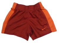 Vínové sportovní kraťasy s oranžovým pruhem Nike