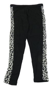 Černé legíny s leopardím pruhem George