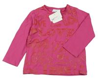 Nové - růžové triko s nápisy Topomini