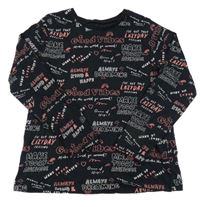 Černé triko s růžovými nápisy George