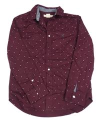Vínová puntíkatá košile H&M