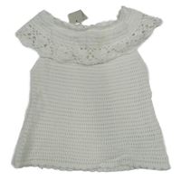 Nové - bílý háčkovaný top s volánkem River Island