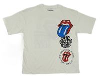 Bílé tričko s potiskem - ROLLING STONES Zara
