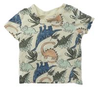 Smetanové tričko s dinosaury Ergee