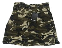 Khaki-béžovo-černá army riflová sukně Firetrap