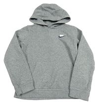 Šedá mikina s logem a kapucí Nike