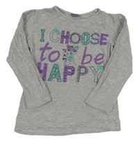 Šedé triko s nápisy a mývalem Kiki&Koko