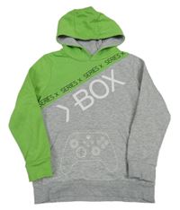 Šedo-zelená mikina s kapucí - Xbox