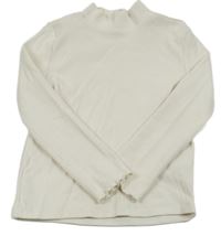 Smetanové žebrované triko se stojáčkem C&A