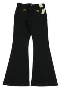 Nové - Černé flare rifle s mašlemi River Island