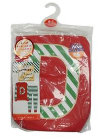 Nové - Červeno-zeleno-bílé pyžamo s pruhy a písmenem 