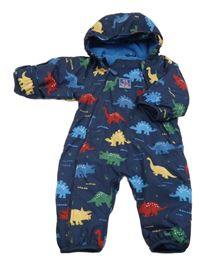 Tmavomodrá šusťáková zimní kombinéza s diny a kapucí Jojo Maman Bébé