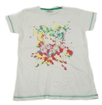 Bílo-zeleno-barevné tričko s gepardem Yigga