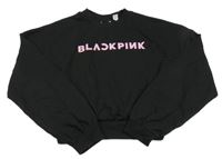 Černá crop mikina s nápisem H&M